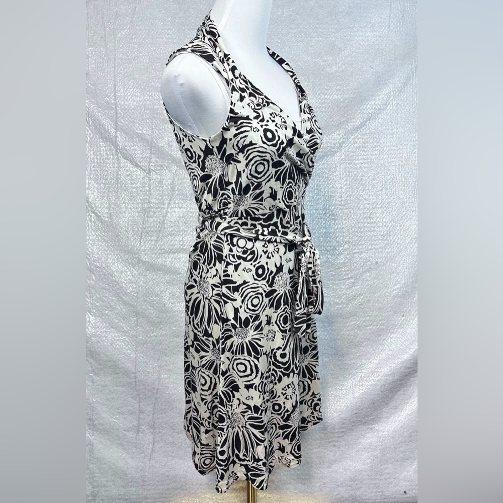 Banana Republic Dress Wrap Size XS Silk Linen Blend Feminine‎ Safari Beach - Picture 2 of 10